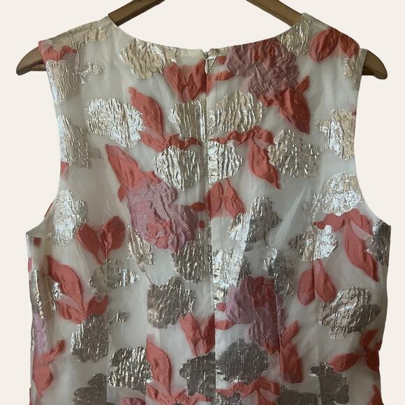 Mark + James Badgley Mischka Reo Brocade Floral V-Neck Cocktail Dress Size 12 - Picture 11 of 15